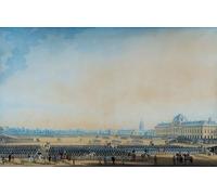 PMEFGJDPE Famous Painting Poster Wall Decor Art Print Images Distribution of Flags and the National Guards Champ-de-mars Th September by Anton Ignaz Melling Animal Posters for Home Decor 60x90cm