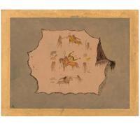 PMEFGJDPE Famous Painting Poster Wall Decor Art Print Images Facsimile of a Pawnee Doctor's Robe with Fantastic Professional Designs by George Catlin Animal Posters for Home Decor 60x90cm