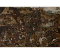 PMEFGJDPE Famous Painting Poster Wall Decor Art Print Images Flemish Proverbs by Pieter Brueghel the Younger Animal Posters for Home Decor 60x90cm