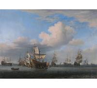 PMEFGJDPE Famous Painting Poster Wall Decor Art Print Images Four Days Battle by Willem Van De Velde the Younger Animal Posters for Home Decor 60x90cm