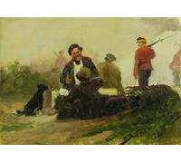 PMEFGJDPE Famous Painting Poster Wall Decor Art Print Images In the military camp. Ivan Vladimirov Animal Posters for Home Decor 60x90cm