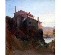 PMEFGJDPE Famous Painting Poster Wall Decor Art Print Images Italian Monastery Building on the Water's Edge by Carl Blechen Animal Posters for Home Decor 60x90cm