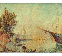 PMEFGJDPE Famous Painting Poster Wall Decor Art Print Images La Dogana by Paul Signac Animal Posters for Home Decor 60x90cm