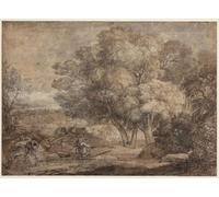 PMEFGJDPE Famous Painting Poster Wall Decor Art Print Images Landscape with Narcissus and Echo by Claude Lorrain Animal Posters for Home Decor 60x90cm