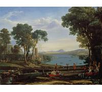 PMEFGJDPE Famous Painting Poster Wall Decor Art Print Images Landscape with the Marriage of Isaac and Rebekah by Claude Lorrain Animal Posters for Home Decor 60x90cm