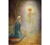 PMEFGJDPE Famous Painting Poster Wall Decor Art Print Images Mary Sees the Angel Gabriel Bible by William Brassey Hole Animal Posters for Home Decor 60x90cm