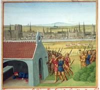 PMEFGJDPE Famous Painting Poster Wall Decor Art Print Images Ms Fr Fol King Clothar Ii Cannot Bring Back His Son Dagobert I to Paris by Jean Fouquet Animal Posters for Home Decor 60x90cm