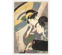 PMEFGJDPE Famous Painting Poster Wall Decor Art Print Images Net Fishing At Night on the Sumida River by Kitagawa Utamaro Animal Posters for Home Decor 60x90cm