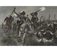 PMEFGJDPE Famous Painting Poster Wall Decor Art Print Images North Indians Running Cattle Into a Ranch by Richard Caton Woodville Junior Animal Posters for Home Decor 60x90cm