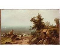 PMEFGJDPE Famous Painting Poster Wall Decor Art Print Images on the Beverly Massachusetts by Frederick Kensett Animal Posters for Home Decor 60x90cm