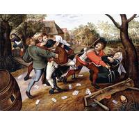 PMEFGJDPE Famous Painting Poster Wall Decor Art Print Images Peasants Brawling by Pieter Brueghel the Younger Animal Posters for Home Decor 60x90cm