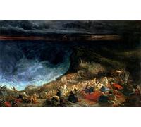 PMEFGJDPE Famous Painting Poster Wall Decor Art Print Images Pharaoh and His Hosts Overwhelmed in the Red Sea by Danby Animal Posters for Home Decor 60x90cm