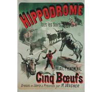 PMEFGJDPE Famous Painting Poster Wall Decor Art Print Images Poster the Performance of the Cinq Boeufs At the Hippodrome by Jules Cheret Animal Posters for Home Decor 60x90cm