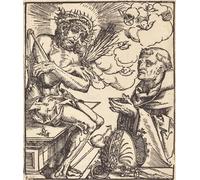 PMEFGJDPE Famous Painting Poster Wall Decor Art Print Images Saint Bernard Adoring the Man of Sorrows by Lucas Cranach the Elder Animal Posters for Home Decor 60x90cm