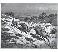 PMEFGJDPE Famous Painting Poster Wall Decor Art Print Images Sancho Panza Don Quixote and Their Mounts After Their Defeat Against the Yangers by Gustave Dore Animal Posters for Home Decor 60x90cm
