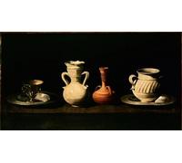 PMEFGJDPE Famous Painting Poster Wall Decor Art Print Images Still Life Jugs Pots Painting by Francisco De Zurbaran Animal Posters for Home Decor 60x90cm