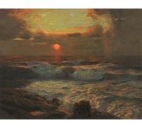 PMEFGJDPE Famous Painting Poster Wall Decor Art Print Images Sunset At Land's End Cornwall by Albert Julius Olsson Animal Posters for Home Decor 60x90cm