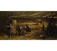 PMEFGJDPE Famous Painting Poster Wall Decor Art Print Images The Burning of Sodom formerly The Destruction of Sodom by Jean Baptiste Camille Corot Animal Posters for Home Decor 60x90cm