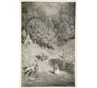 PMEFGJDPE Famous Painting Poster Wall Decor Art Print Images the Encounter Between Arthur and Pellinore by Gustave Dore Animal Posters for Home Decor 60x90cm