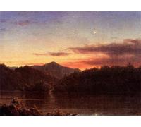 PMEFGJDPE Famous Painting Poster Wall Decor Art Print Images the Evening Star by Frederic Edwin Church Animal Posters for Home Decor 60x90cm