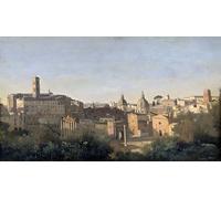 PMEFGJDPE Famous Painting Poster Wall Decor Art Print Images The Forum Seen from the Farnese Gardens by Jean Baptiste Camille Corot Animal Posters for Home Decor 60x90cm
