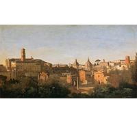 PMEFGJDPE Famous Painting Poster Wall Decor Art Print Images The Forum Seen from the Farnese Gardens by Jean Baptiste Camille Corot Animal Posters for Home Decor 60x90cm