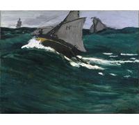 PMEFGJDPE Famous Painting Poster Wall Decor Art Print Images the Green Wave by Claude Monet Animal Posters for Home Decor 60x90cm
