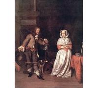 PMEFGJDPE Famous Painting Poster Wall Decor Art Print Images the Hunter's Gift by Gabriel Metsu Animal Posters for Home Decor 60x90cm