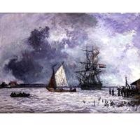 PMEFGJDPE Famous Painting Poster Wall Decor Art Print Images the Meuse by Johan Barthold Jongkind Animal Posters for Home Decor 60x90cm