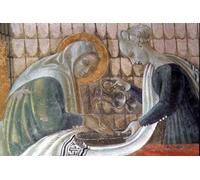 PMEFGJDPE Famous Painting Poster Wall Decor Art Print Images the Nativity of the Virgin Detail Depicting St Anne Washing Her Hands by Paolo Uccello Animal Posters for Home Decor 60x90cm