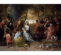 PMEFGJDPE Famous Painting Poster Wall Decor Art Print Images the Sacrifice of Iphigenia by Jan Havickszoon Steen Animal Posters for Home Decor 60x90cm