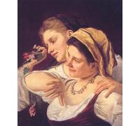 PMEFGJDPE Famous Painting Poster Wall Decor Art Print Images Two Women Throwing Flowers During Carnival by Mary Cassatt Animal Posters for Home Decor 60x90cm