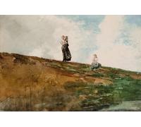 PMEFGJDPE Famous Painting Poster Wall Decor Art Print Images Watching From the Cliffs by Winslow Homer Animal Posters for Home Decor 60x90cm