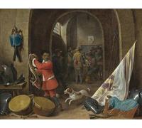 PMEFGJDPE Famous Painting Print Artwork Premium Artwork a Guardroom Interior by David Teniers the Younger Modern Canvas for Home Decor 60x90cm