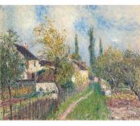 PMEFGJDPE Famous Painting Print Artwork Premium Artwork a Path At Les Sablons by Alfred Sisle Modern Canvas for Home Decor 60x90cm