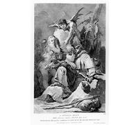 PMEFGJDPE Famous Painting Print Artwork Premium Artwork Abbot Enduring the Temptations of the Devil by Battista Tiepolo Modern Canvas for Home Decor 60x90cm