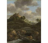 PMEFGJDPE Famous Painting Print Artwork Premium Artwork Bentheim Castle by Jacob Van Ruisdael Modern Canvas for Home Decor 60x90cm
