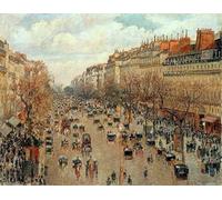 PMEFGJDPE Famous Painting Print Artwork Premium Artwork Boulevard Montmartre by Camille Jacob Pissarro Modern Canvas for Home Decor 60x90cm