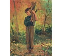 PMEFGJDPE Famous Painting Print Artwork Premium Artwork Boy Holding Logs by Winslow Homer Modern Canvas for Home Decor 60x90cm