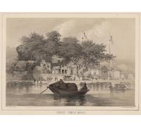 PMEFGJDPE Famous Painting Print Artwork Premium Artwork Chinese Temple Macao by Wilhelm Heine Modern Canvas for Home Decor 60x90cm