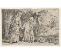 PMEFGJDPE Famous Painting Print Artwork Premium Artwork Christ returning from the temple with his parents by Dominique Vivant Denon baron Modern Canvas for Home Decor 60x90cm