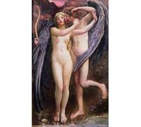 PMEFGJDPE Famous Painting Print Artwork Premium Artwork Cupid and Psyche by Annie Louisa Swynnerton Modern Canvas for Home Decor 60x90cm