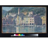 PMEFGJDPE Famous Painting Print Artwork Premium Artwork Festa Di San Giorgio Portofino by Sigismund Christian Hubert Goetze Modern Canvas for Home Decor 60x90cm