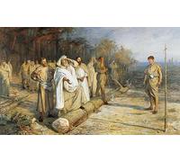 PMEFGJDPE Famous Painting Print Artwork Premium Artwork Fixing the Site of an Early Christian Altar by John Pettie Modern Canvas for Home Decor 60x90cm