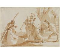 PMEFGJDPE Famous Painting Print Artwork Premium Artwork Flight Into Egypt the Embarkment of the Holy Family by Battista Tiepolo Modern Canvas for Home Decor 60x90cm