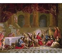 PMEFGJDPE Famous Painting Print Artwork Premium Artwork Jesus Washing the Disciples Feet by Claude Vignon Modern Canvas for Home Decor 60x90cm