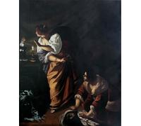 PMEFGJDPE Famous Painting Print Artwork Premium Artwork Judith and Her Maid Abra with the Head of Holofernes by Artemisia Gentileschi Modern Canvas for Home Decor 60x90cm