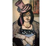 PMEFGJDPE Famous Painting Print Artwork Premium Artwork Lady with Hat and Veil by Max Beckmann Modern Canvas for Home Decor 60x90cm