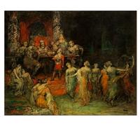 PMEFGJDPE Famous Painting Print Artwork Premium Artwork Laurin Am Hof Des Dietrich Von Bern by Ferdinand Leeke Modern Canvas for Home Decor 60x90cm