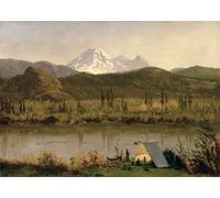 PMEFGJDPE Famous Painting Print Artwork Premium Artwork Mount Baker Washington by Albert Bierstadt Modern Canvas for Home Decor 60x90cm